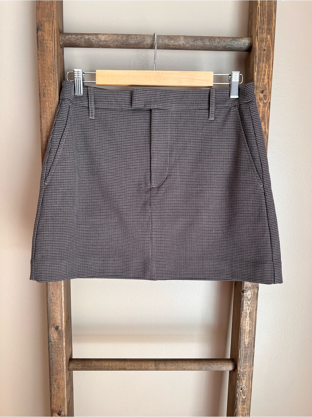 GAP Black & Brown Houndstooth Mini Skirt